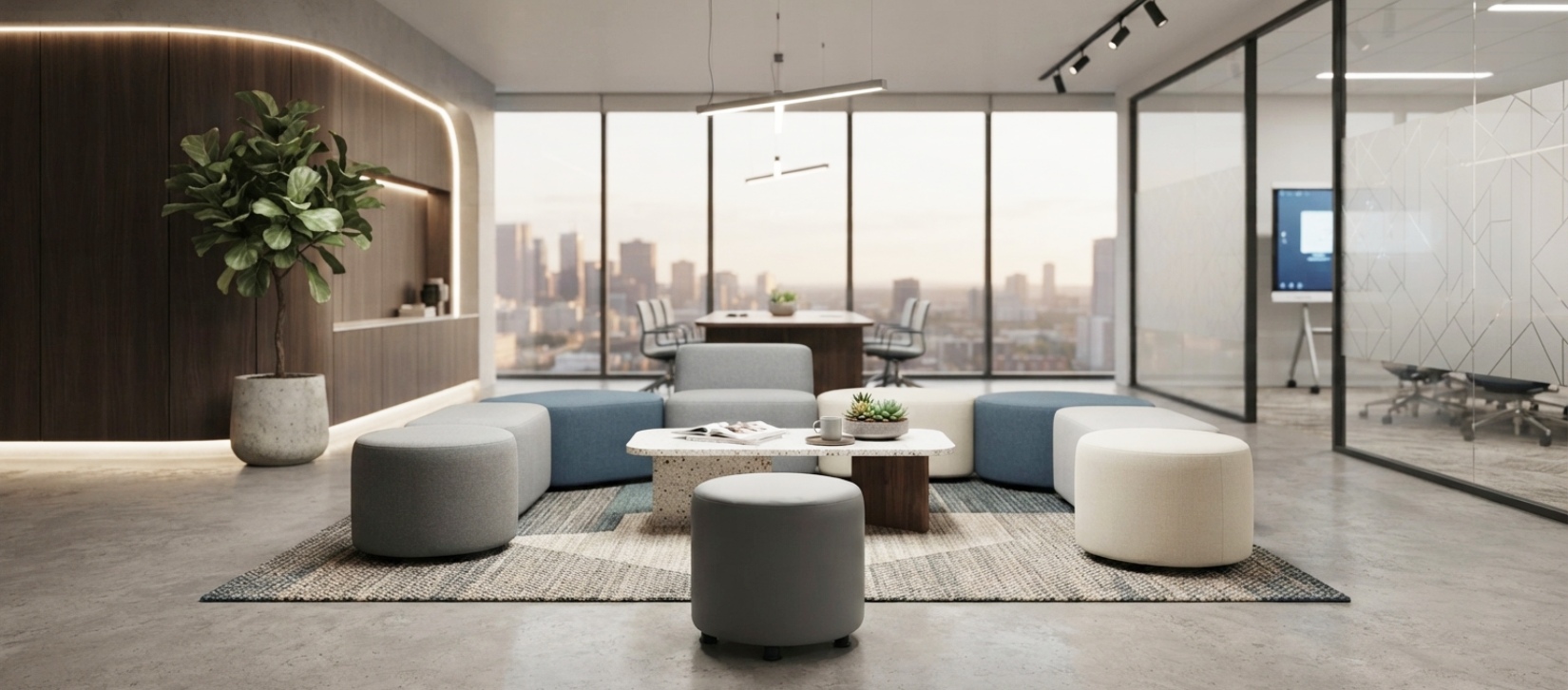 Offices To Go Round Low Seating Ottoman