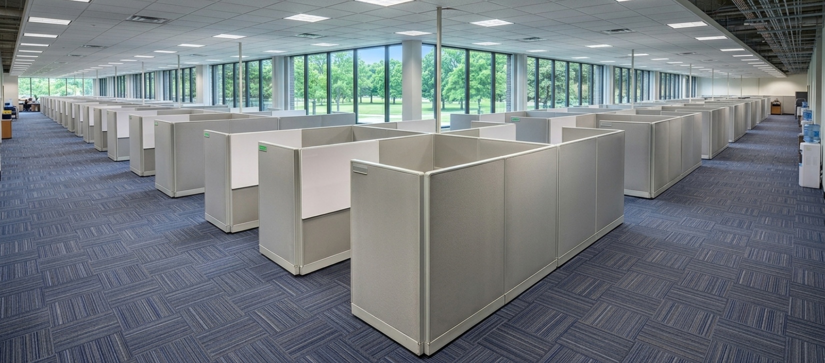 Remanufactured Linear Modular Cubicle Workstation System