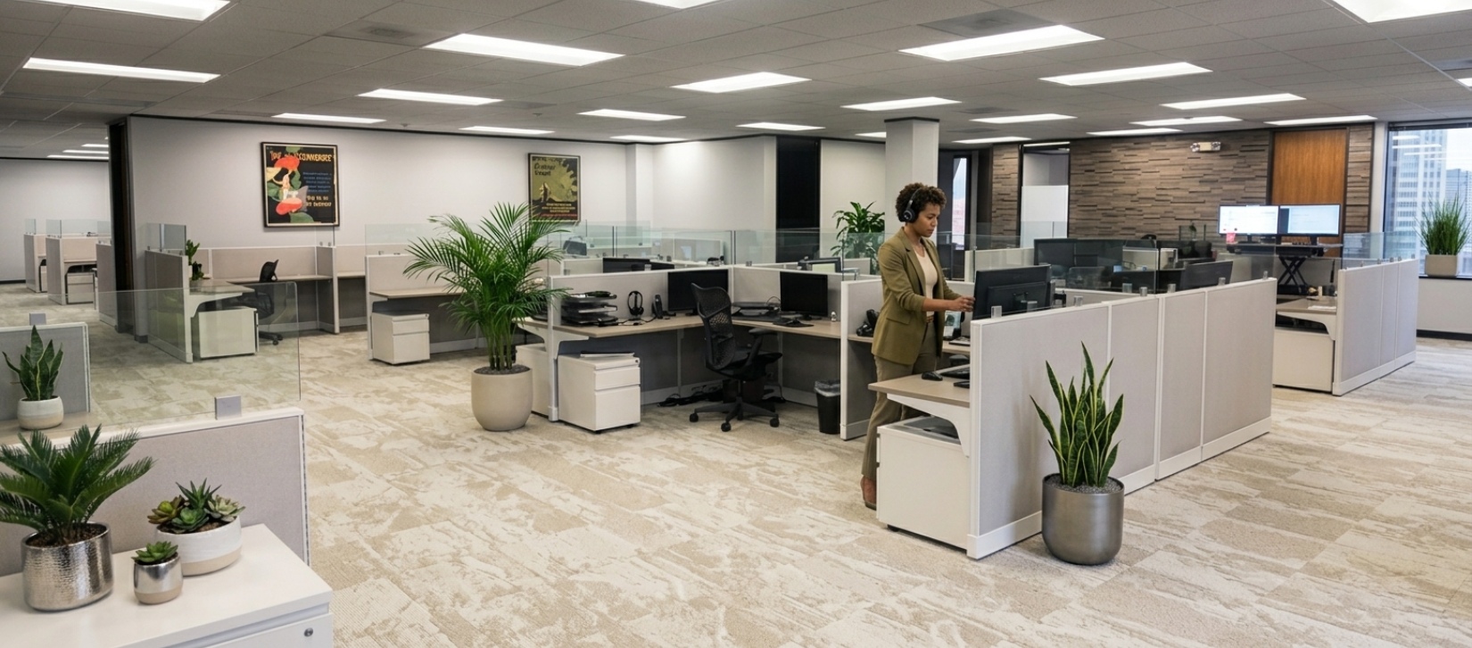 Remanufactured Open Office Cubicle Workstation Layout