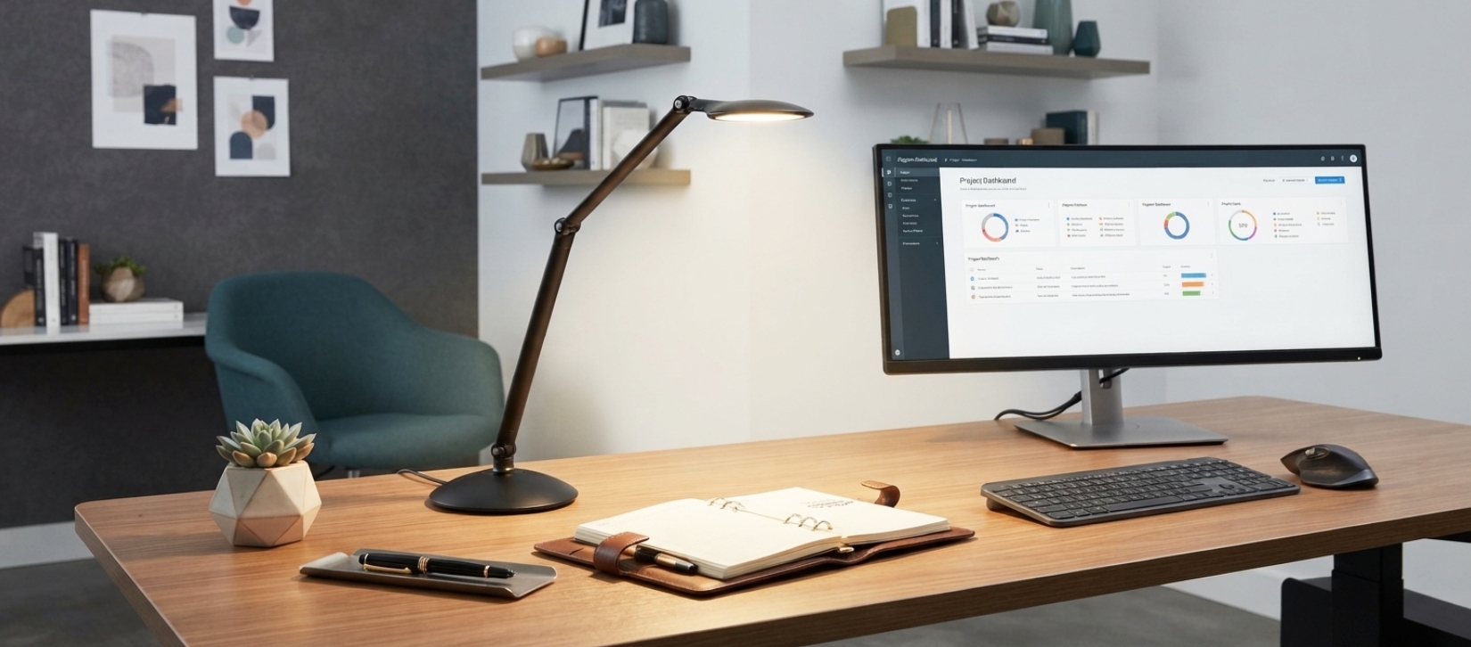 Revo Black Double Arm Desk Lamp