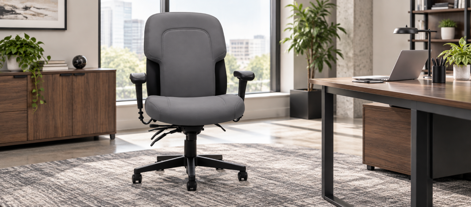 Saxon Heavy-Duty 24-Hour Ergonomic Office Chair Multi-Function