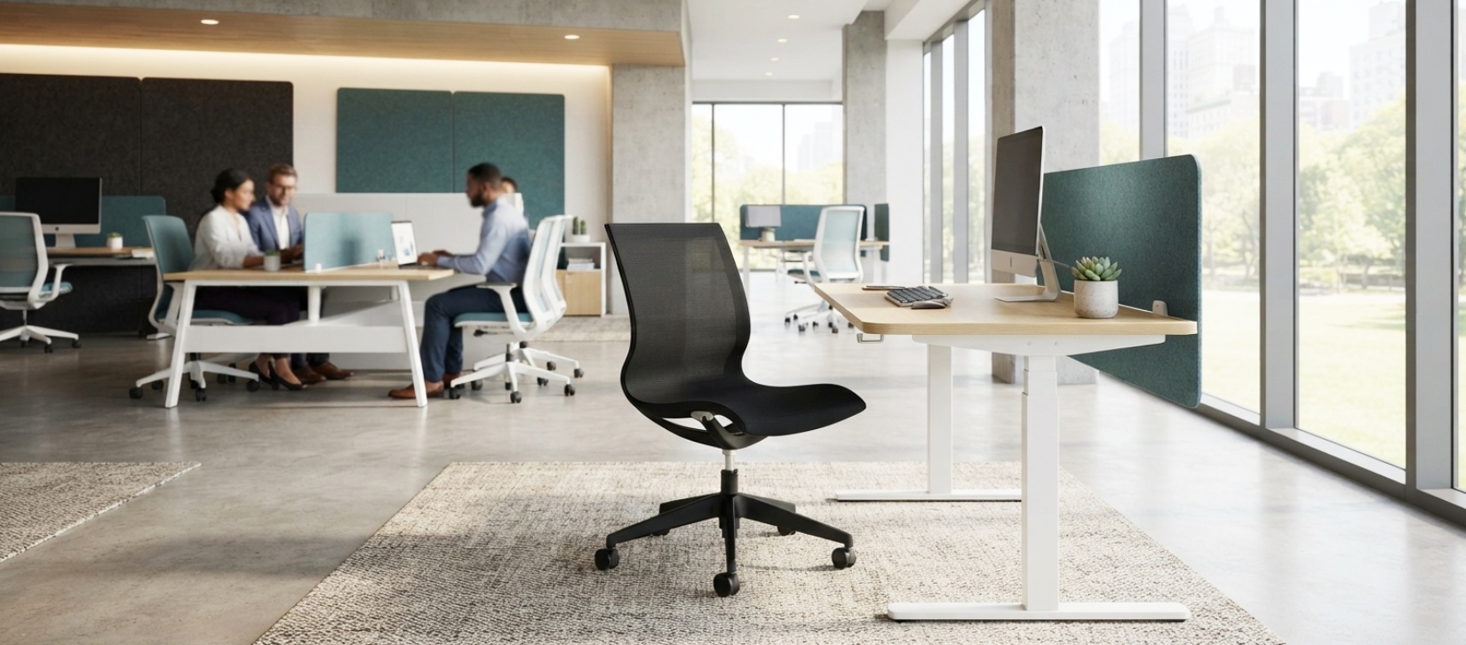 Solar Armless Mesh Office Chair with Casters