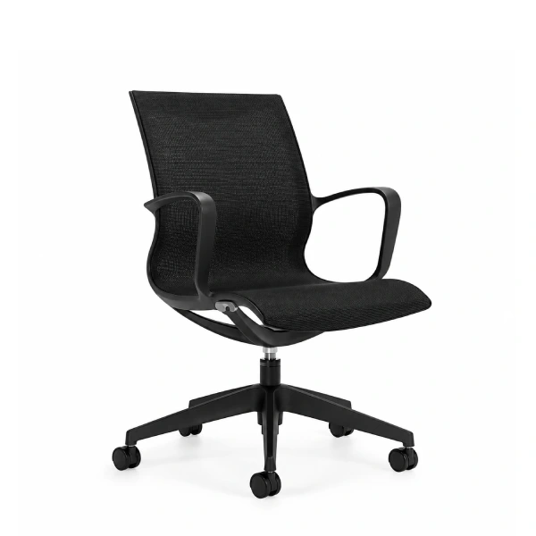 Solar Mesh Office Chair with Black Arms & Casters