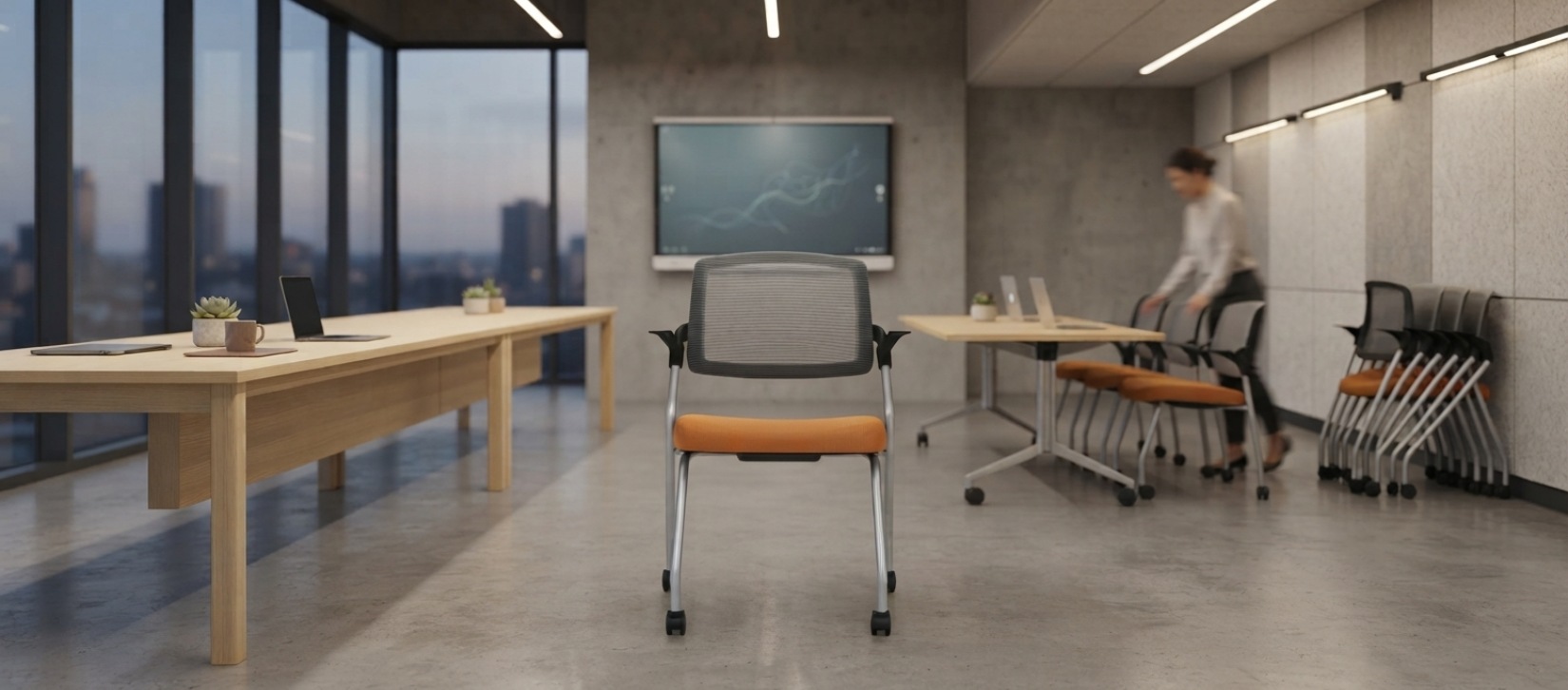 Spritz Upholstered Mesh Nesting Chair