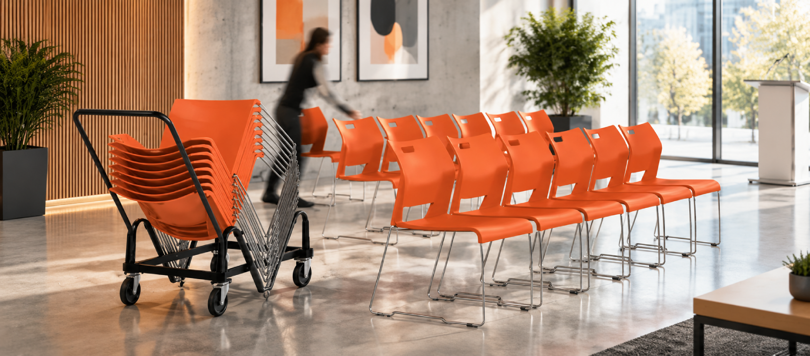 Duet High Density Stacking Chair with Dolly