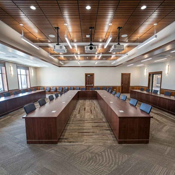Symposia Dark Walnut Rectangular U-Shaped Meeting Table