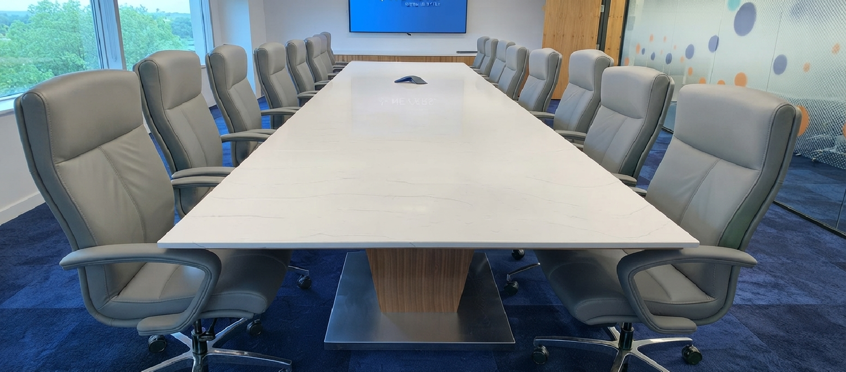 Tempezo Meeting Tables Series White Stone Top