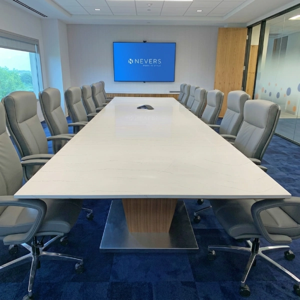 Tempezo Meeting Tables Series White Stone Top