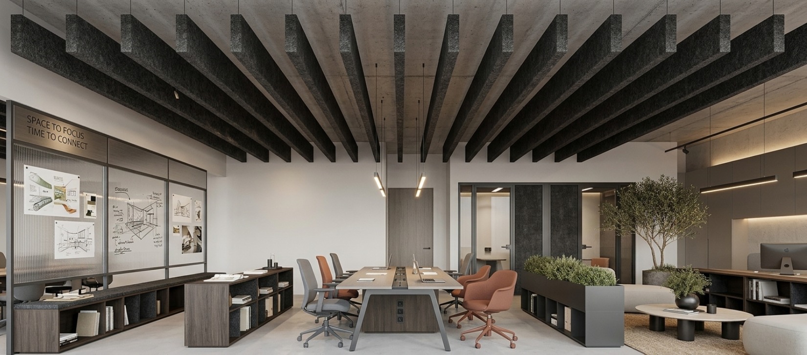 Truss Felt Ceiling Baffle - Evergreen