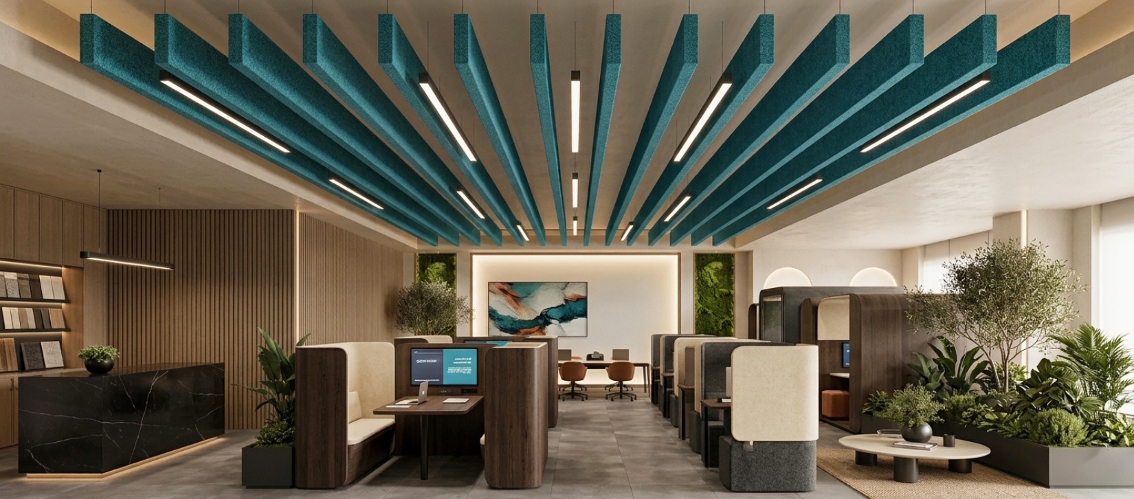 Truss Felt Ceiling Baffle - Ocean-2