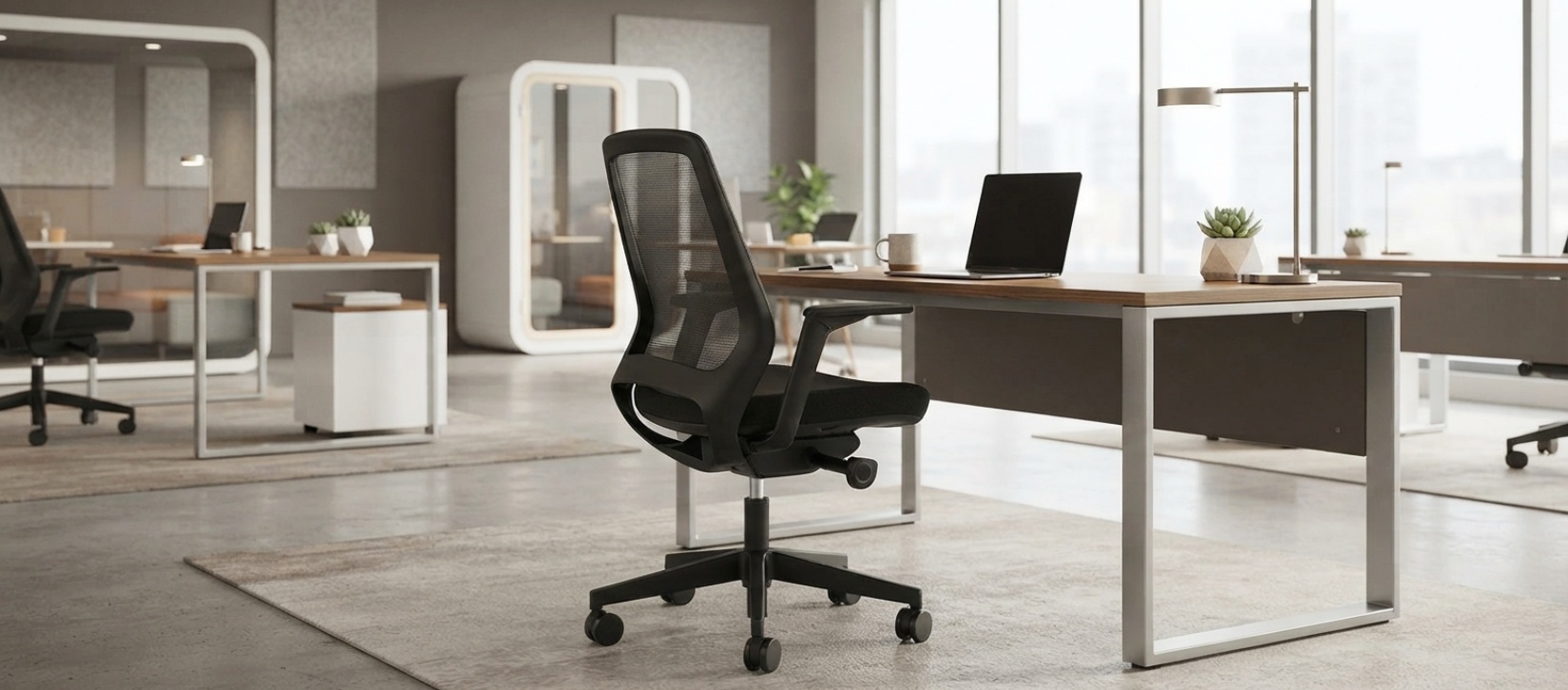 Via 4U Black Mesh Back Task Chair