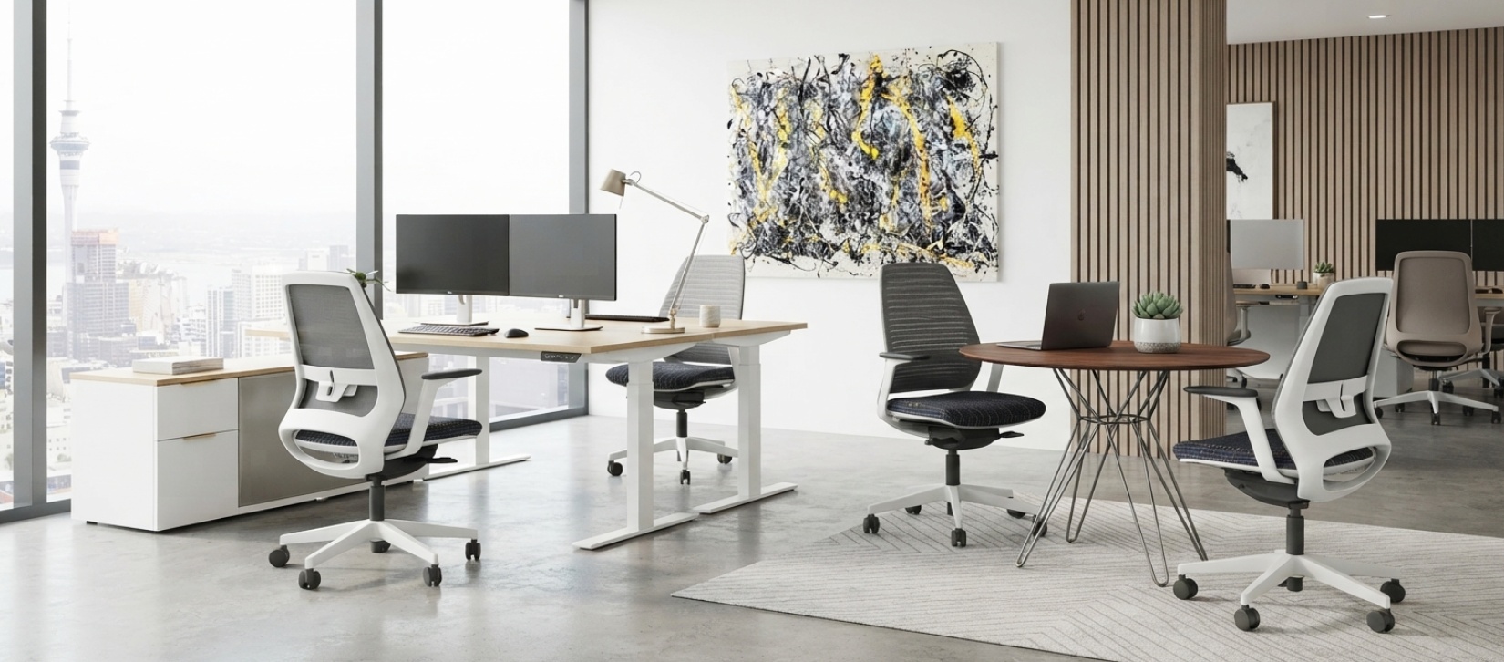 Via 4U Gray Mesh Back Task Chair