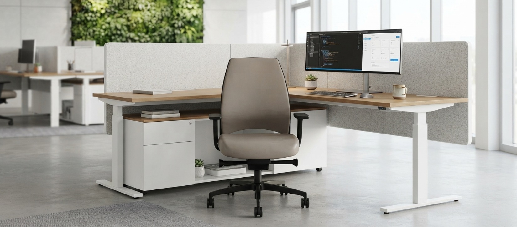 Via 4U Taupe Upholstered Task Chair