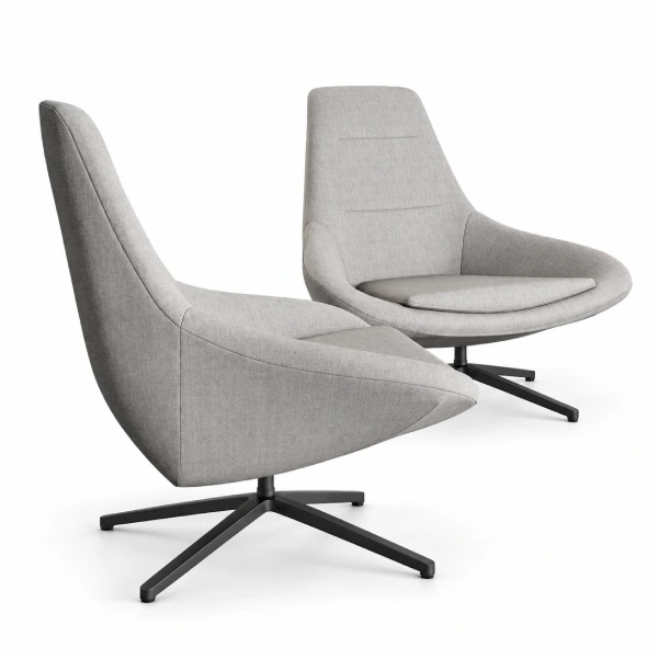 Via Astro Lounge Chair with Black Swivel Base