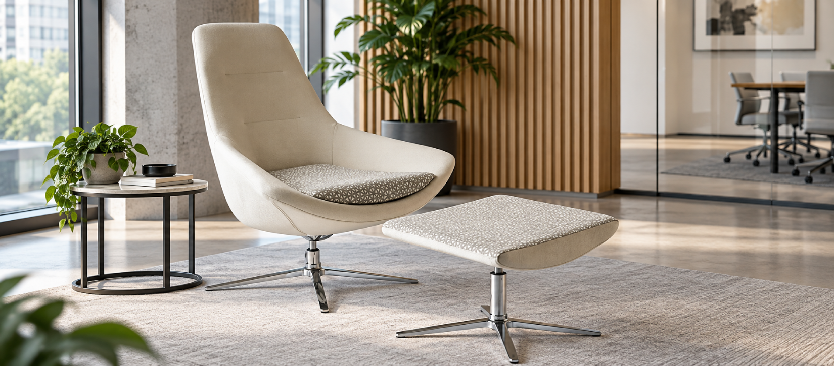 Via Astro Lounge Chair with Ottoman