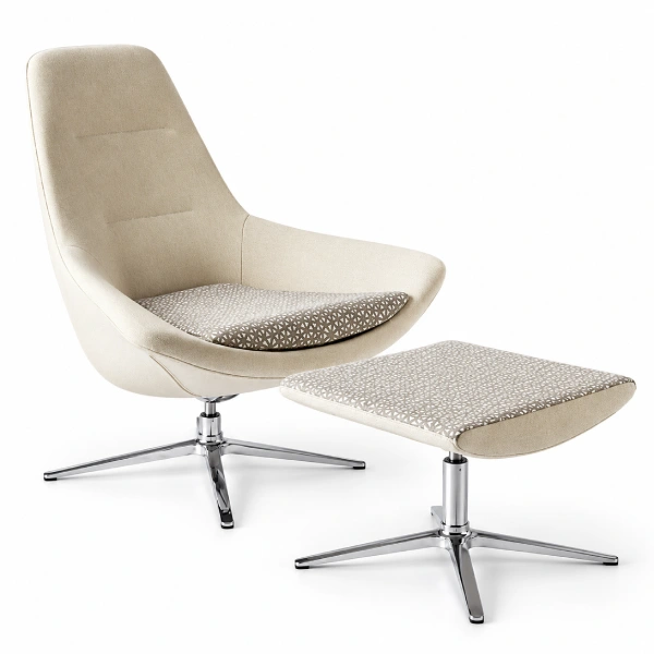 Via Astro Lounge Chair with Ottoman