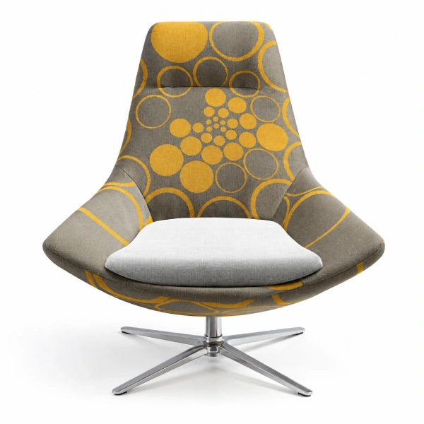 Via Astro Patterned Swivel Lounge Chair