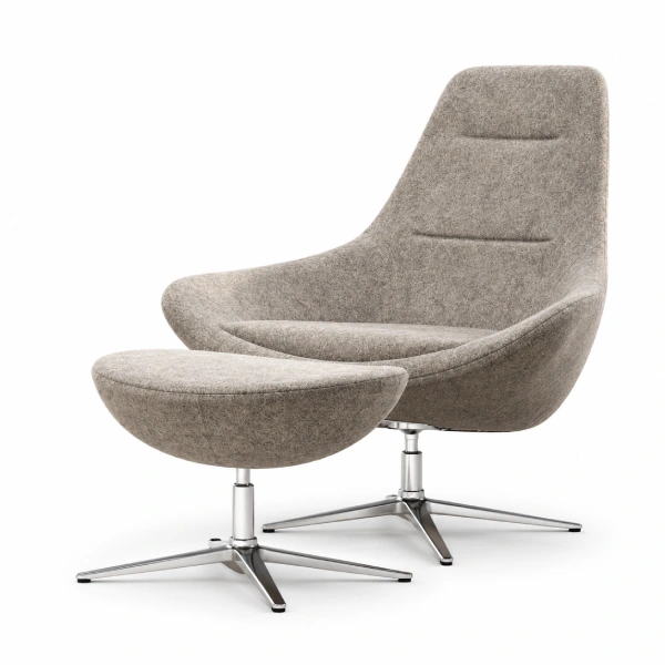 Via Astro Swivel Lounge Chair with Ottoman