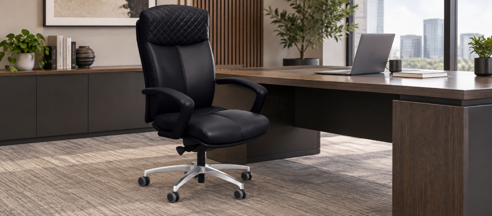 Via Carmel Executive Chair Black with Arm