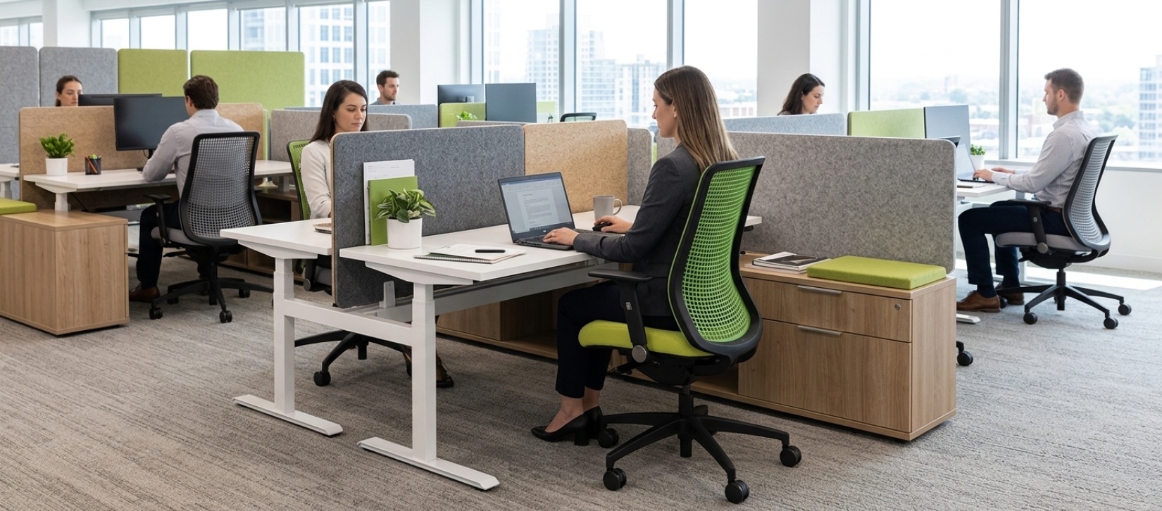 Via Genie Flex Green Mesh Back Chair