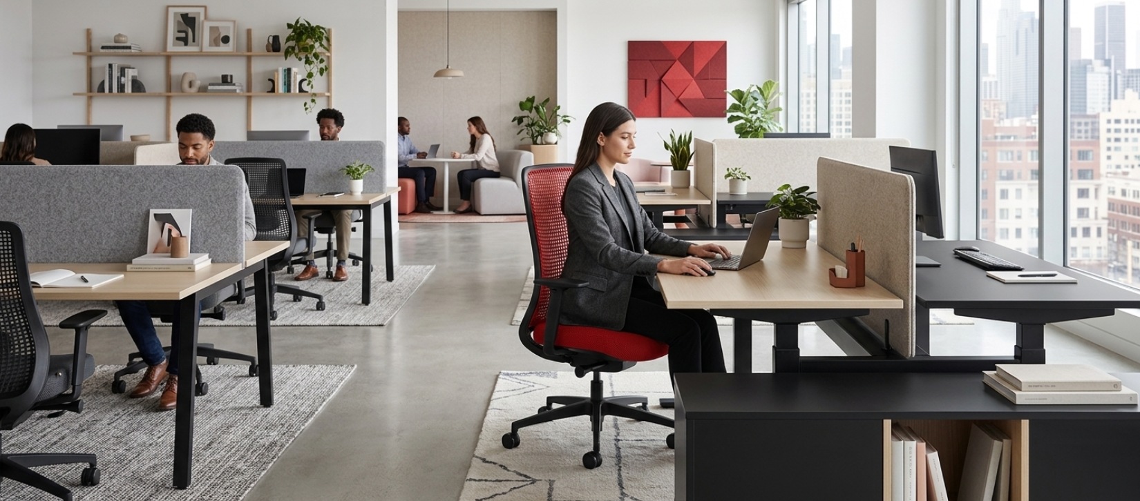Via Genie Flex Red Mesh Back Chair