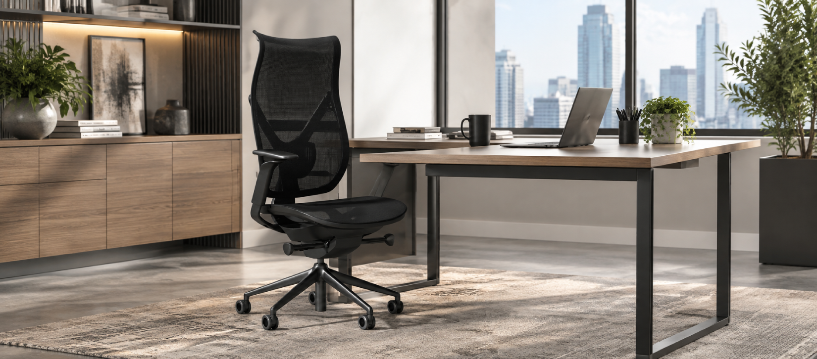 Via Onda High-Back Mesh Office Chair Black Mesh