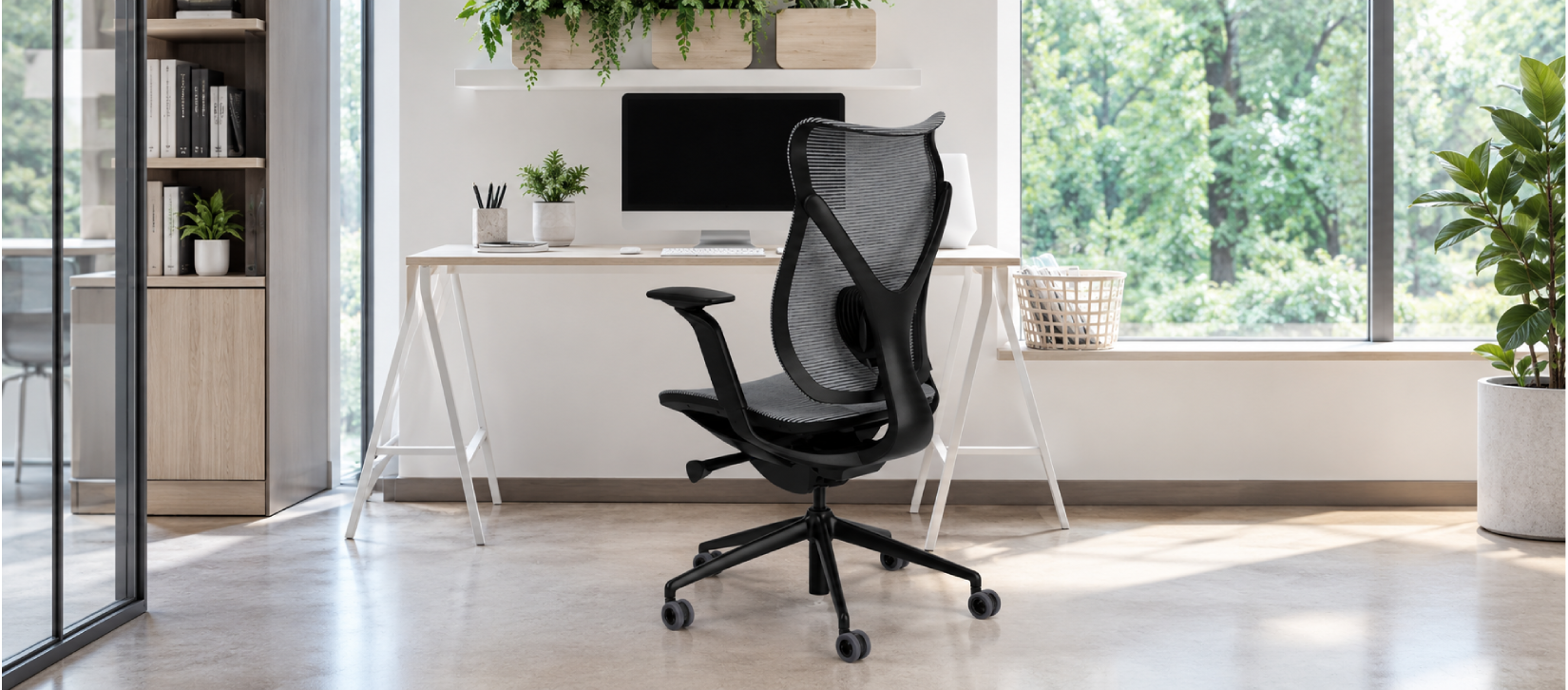 Via Onda High-Back Mesh Office Chair Nickel Mesh