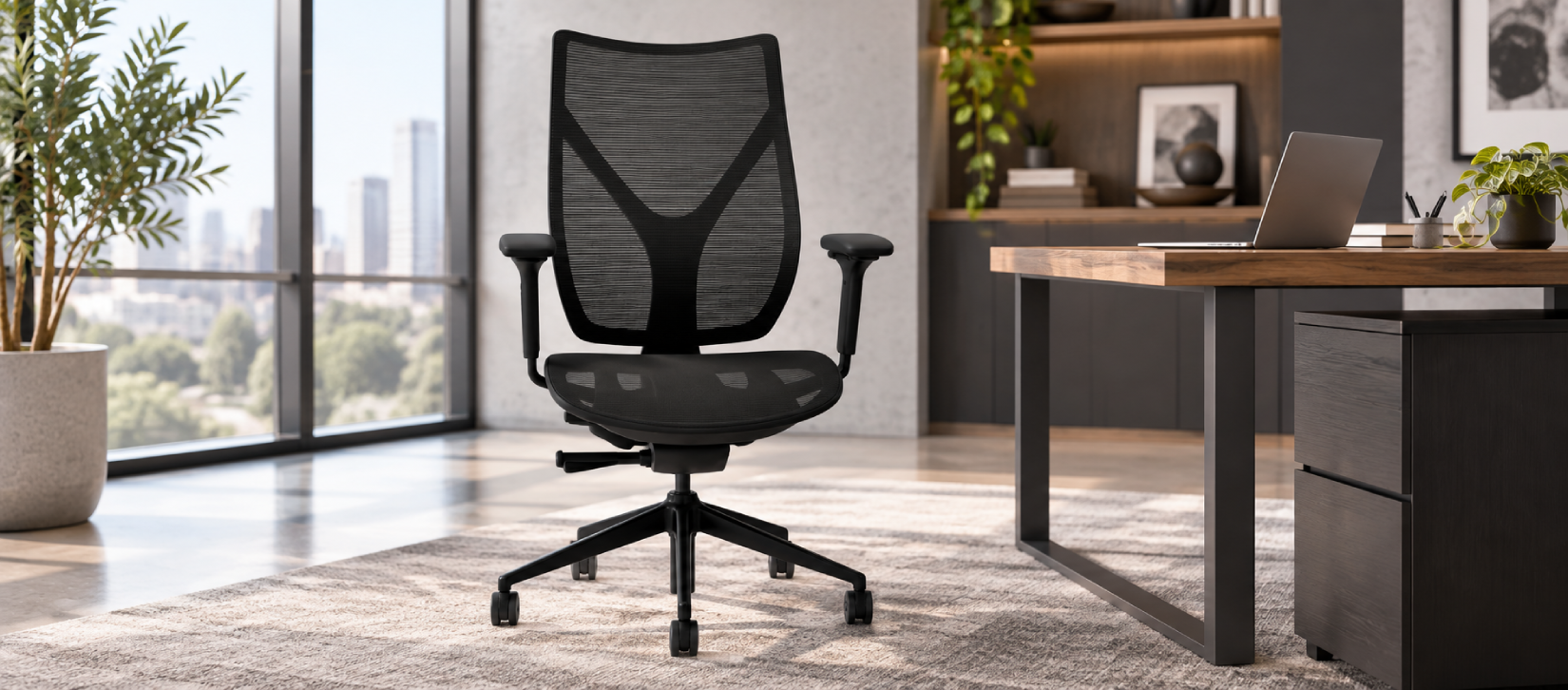 Via Onda Mid-Back Mesh Office Chair Black