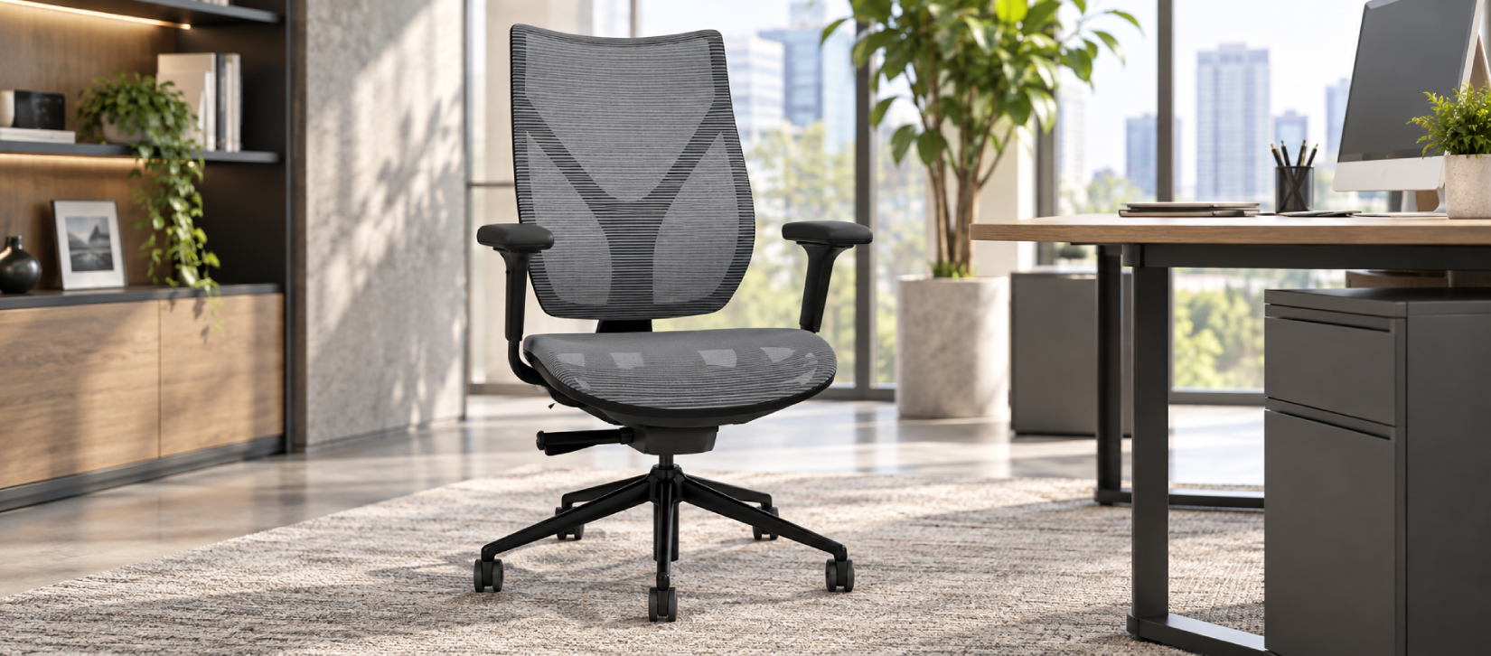 Via Onda Mid-Back Mesh Office Chair Gray
