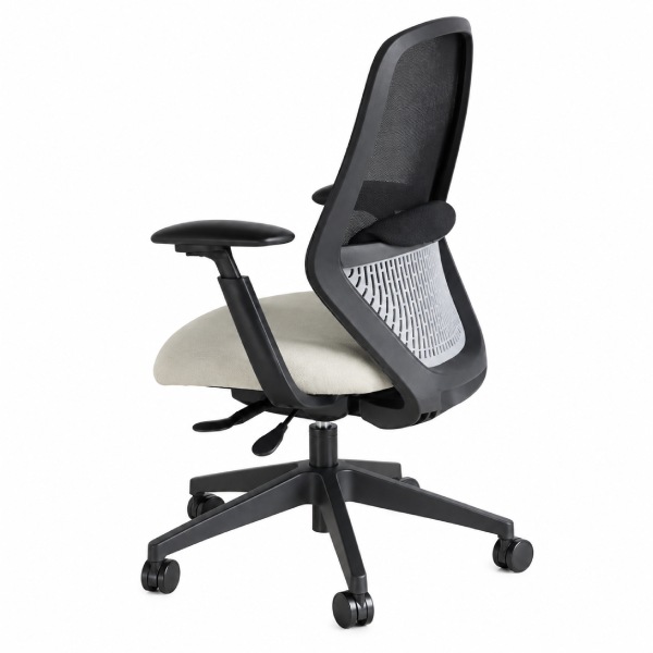 Via Rise Mesh Back with Cream Upholstered Lumbar Chair