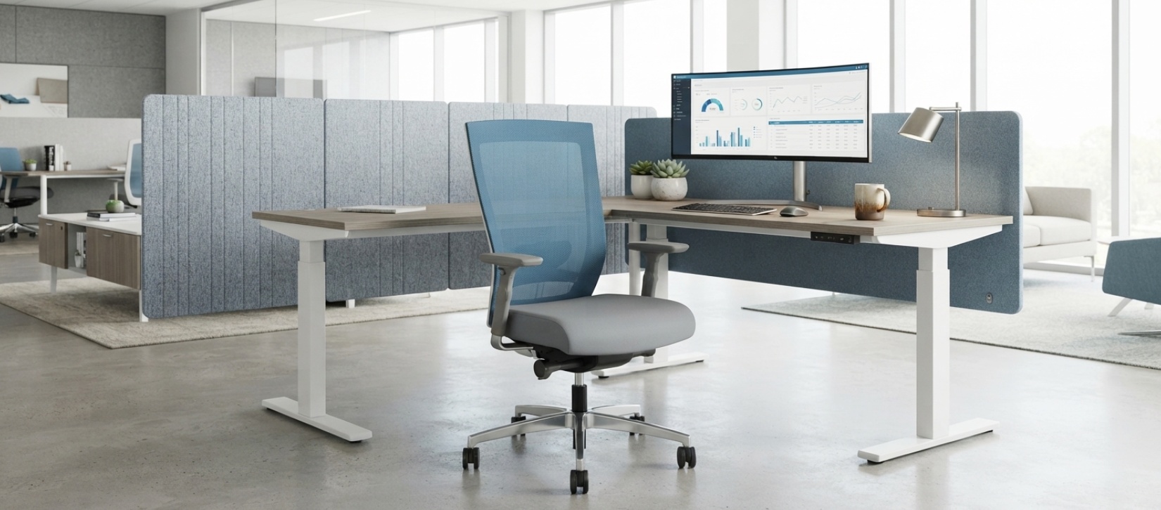 Via Run II Blue Mesh High Back Task Chair