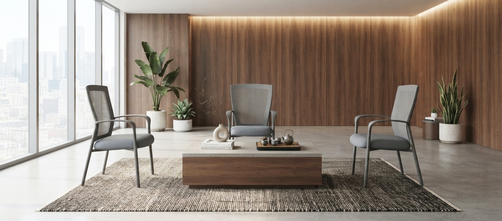 Via Run II Gray Mesh Guest Chair