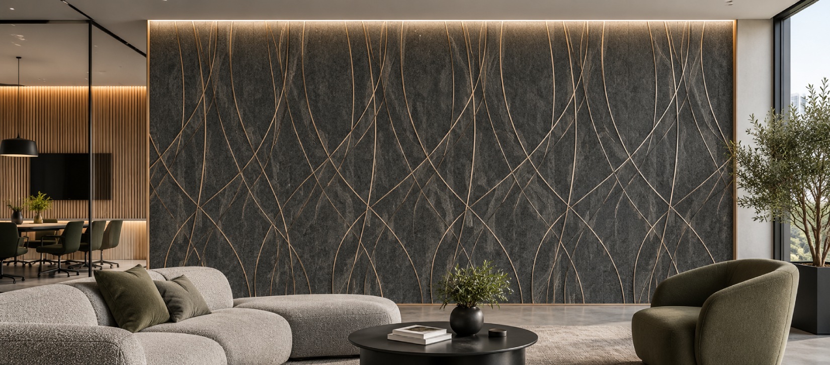 Weave Felt Wall Panels - Evergreen