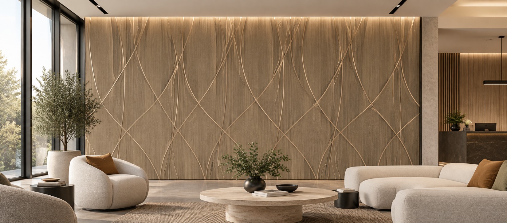 Weave Felt Wall Panels - Italian Walnut