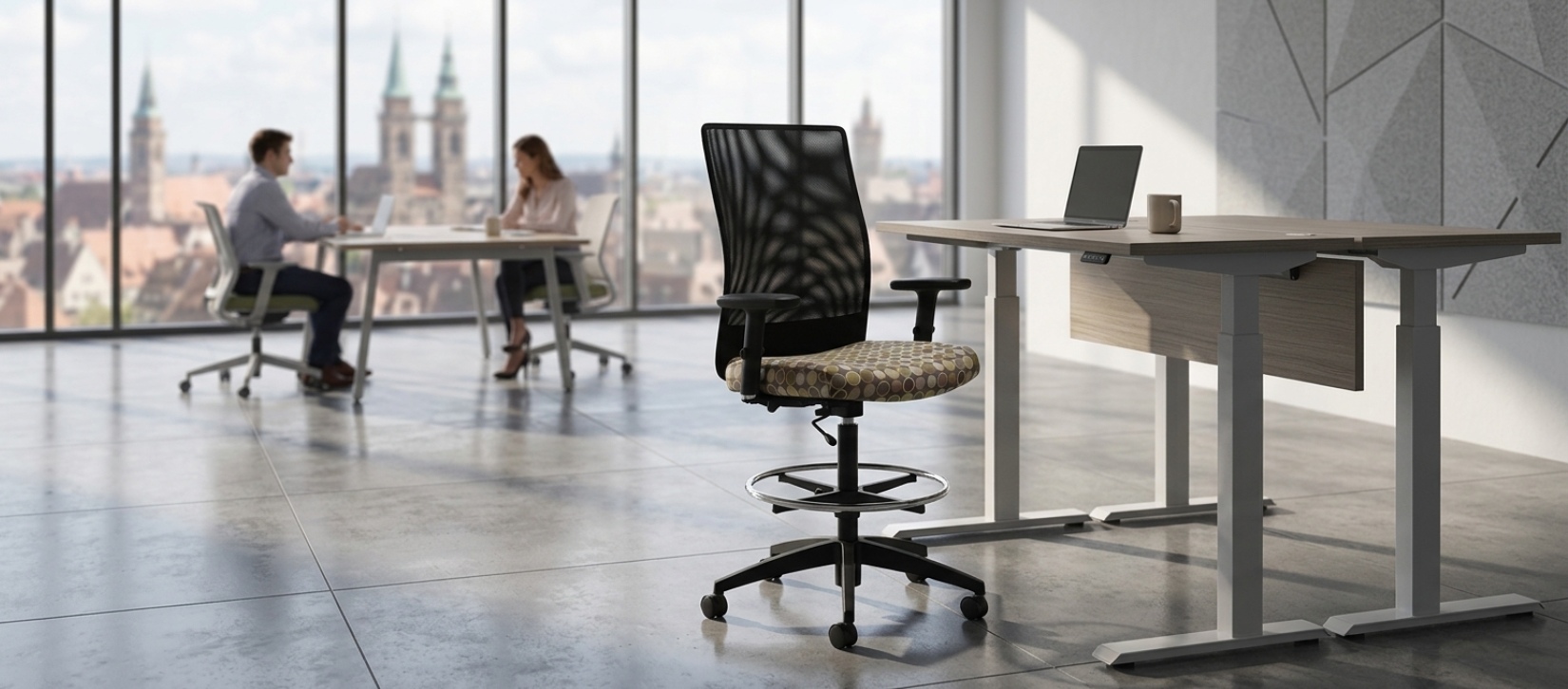Weev Mesh Back Drafting Chair with Arms