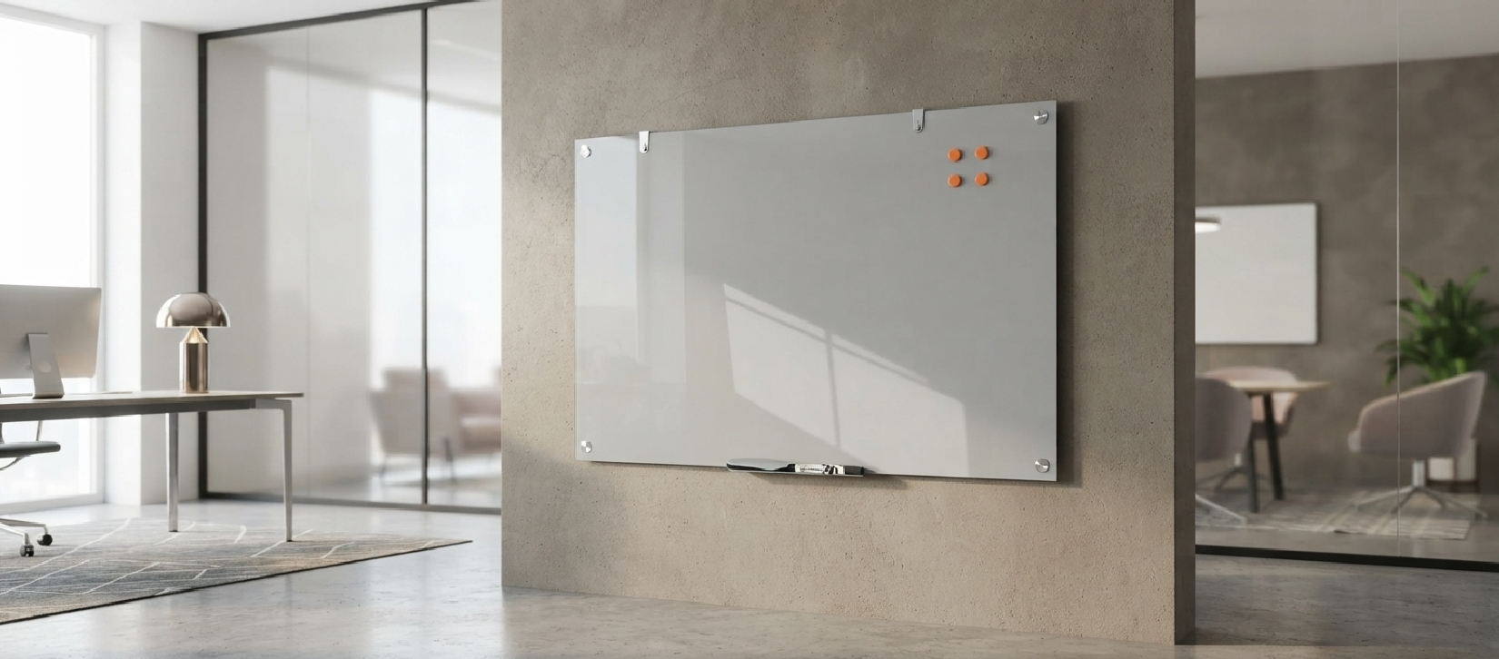 White Colorway Magnetic Glass Dry Erase Board