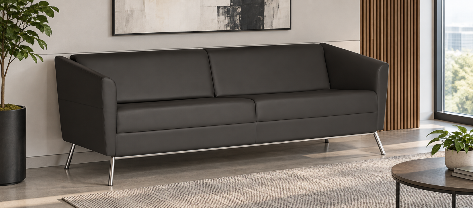 Wind Contemporary Lounge Seating - Three Seat Sofa (3363)