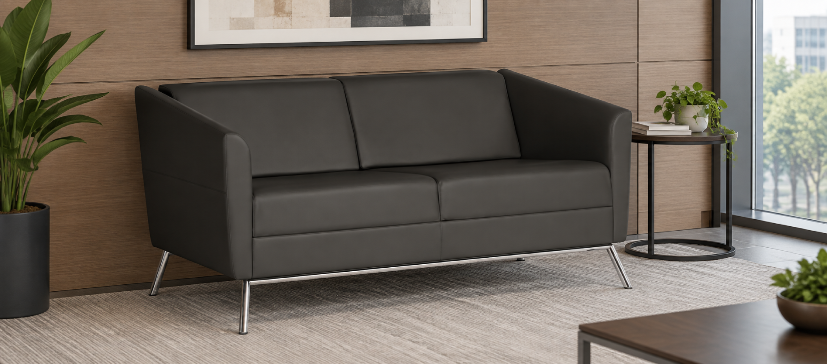 Wind Contemporary Lounge Seating - Two Seat Sofa (3362)