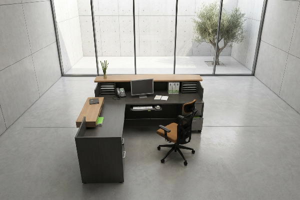 Zira Executive L-Shaped Workstation with Storage Cabinets