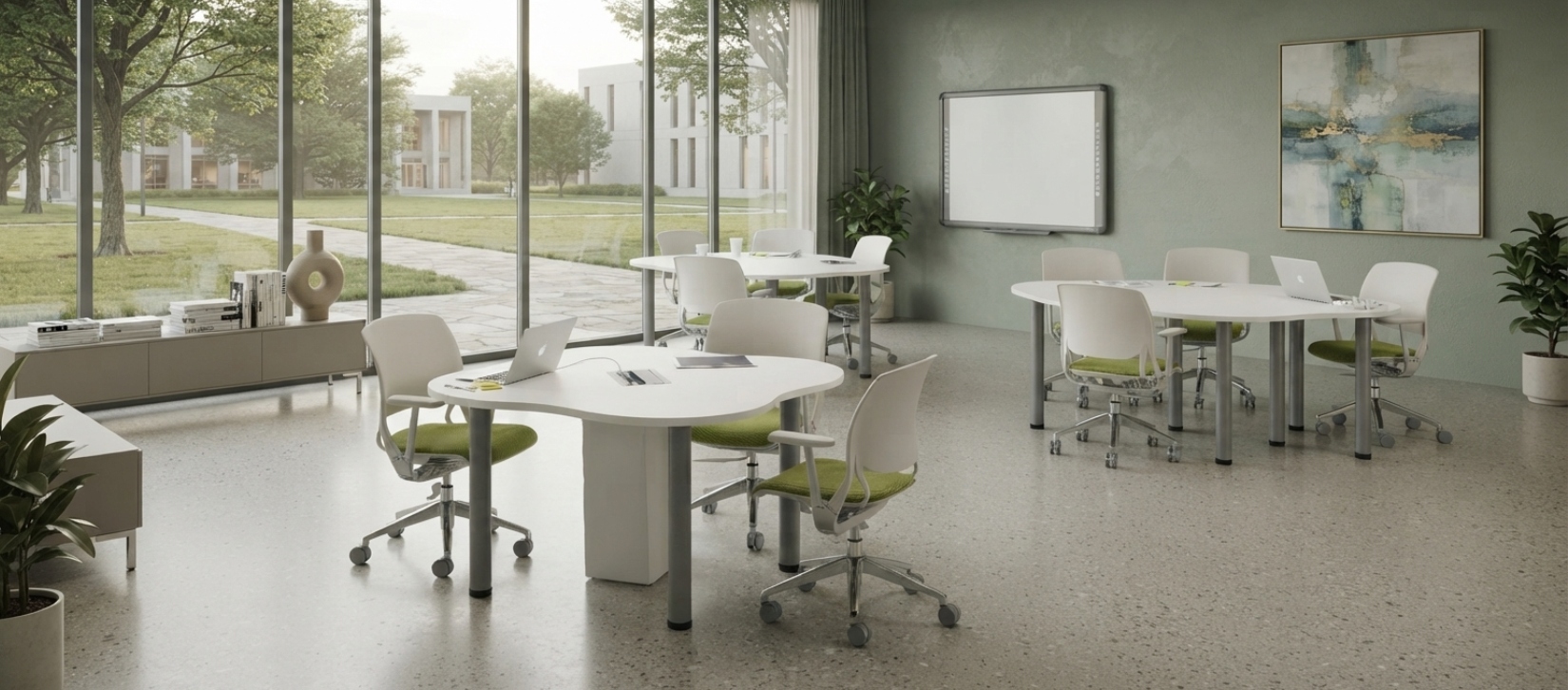 Zook White Oval Activity Table with Gray Legs