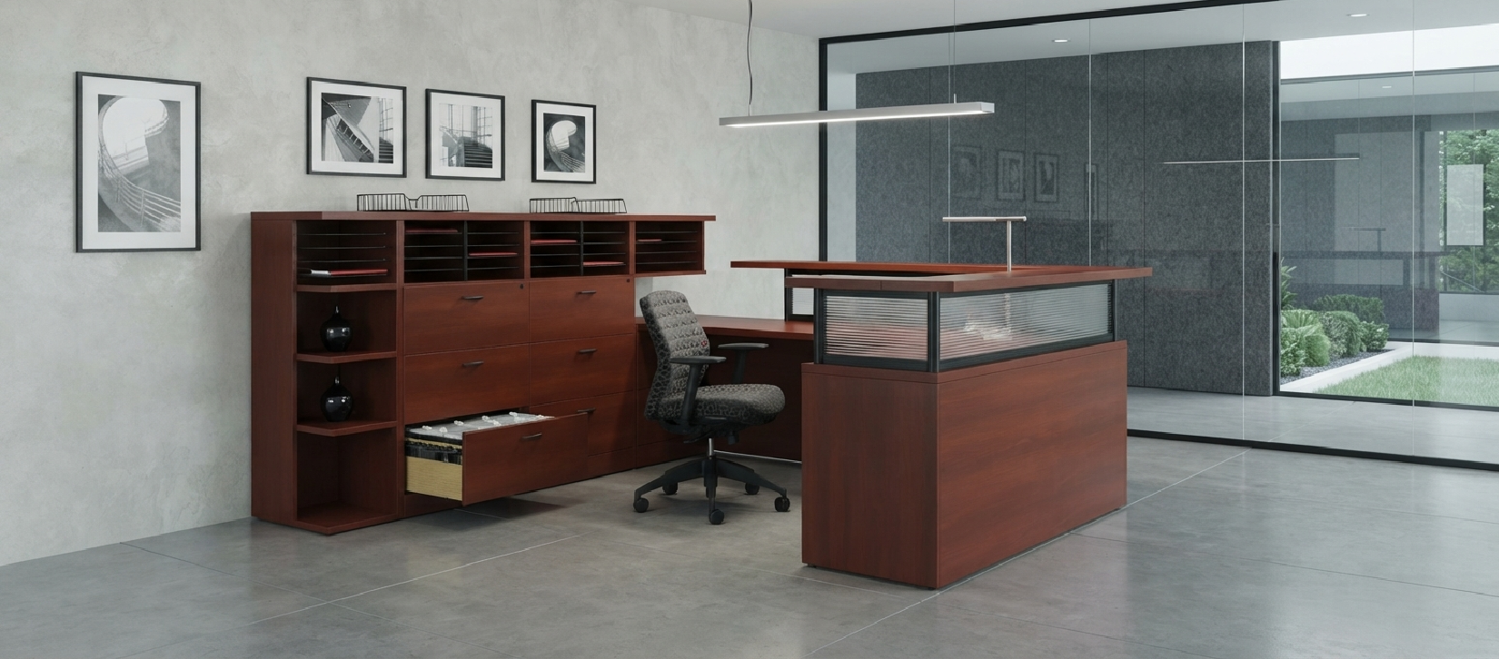 ira Modern Executive Desk with Integrated Storage