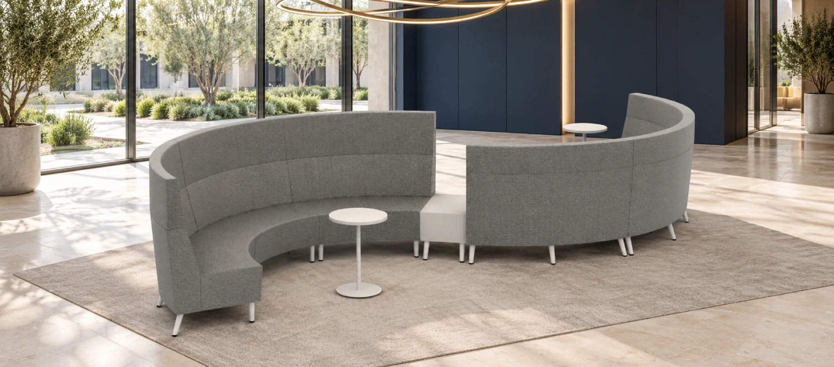 Global River™ S-Shaped Modular Lounge Seating with Tables-hero