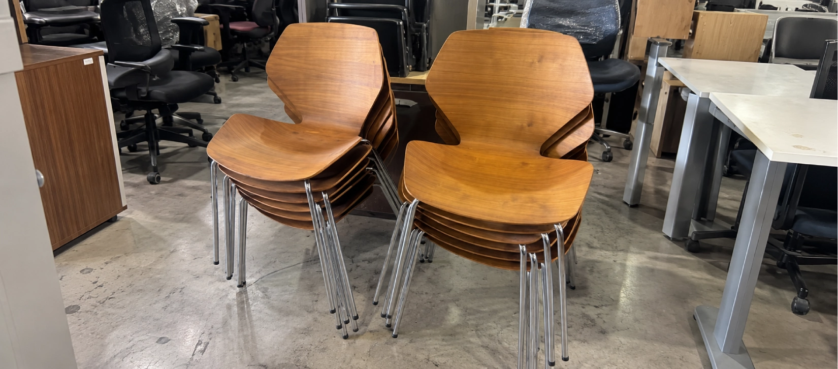 Pre-Owned Stackable Wood Guest Chairs Hero