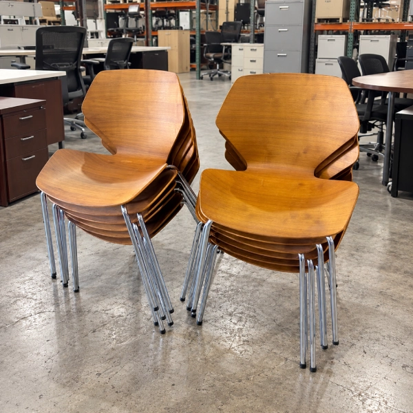 Used Wood Frame Stacking Guest Chair