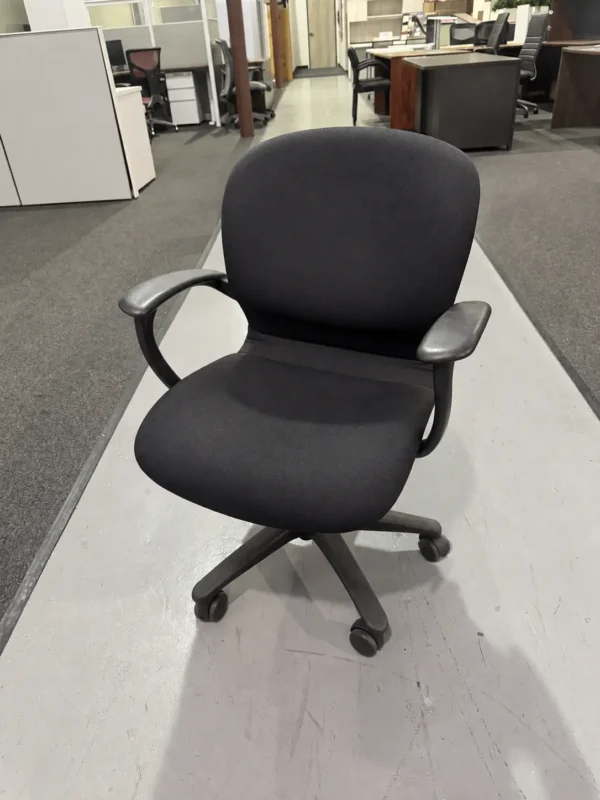 Used Fabric Task Chair with Arms, Black
