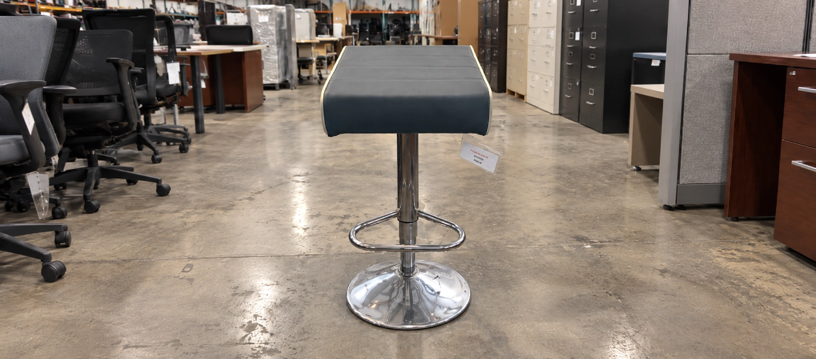 Used Adjustable Height Bar Stool, Chrome-Hero