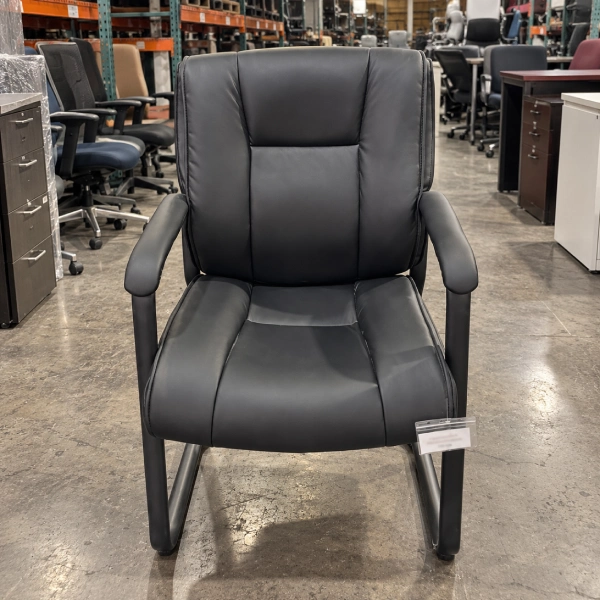 Used Black Leather Guest Chair-product