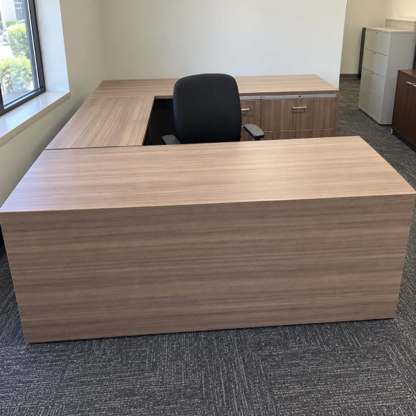 Used Executive U-Shaped Desk Suite with Storage-product