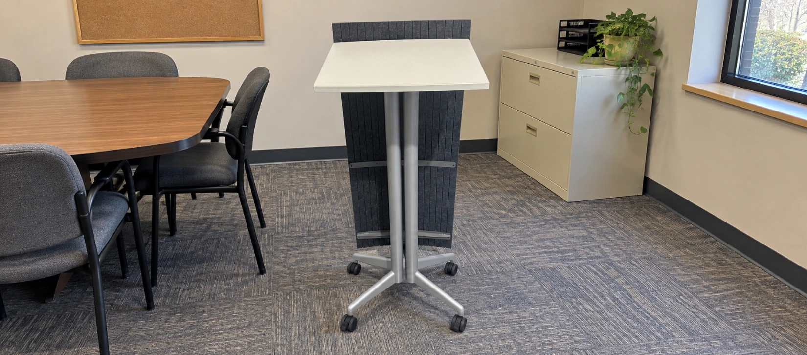 Used Folding Training Table on Wheels-hero