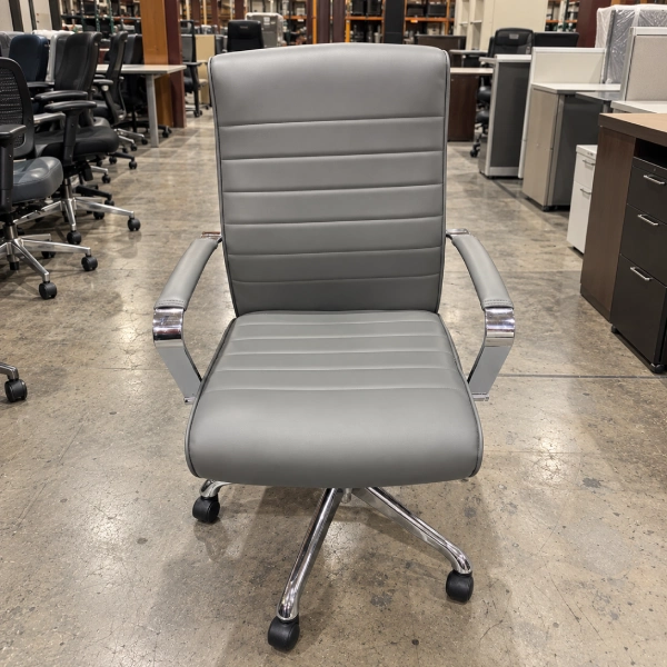 Used Leather Executive Chair, Chrome Base-product